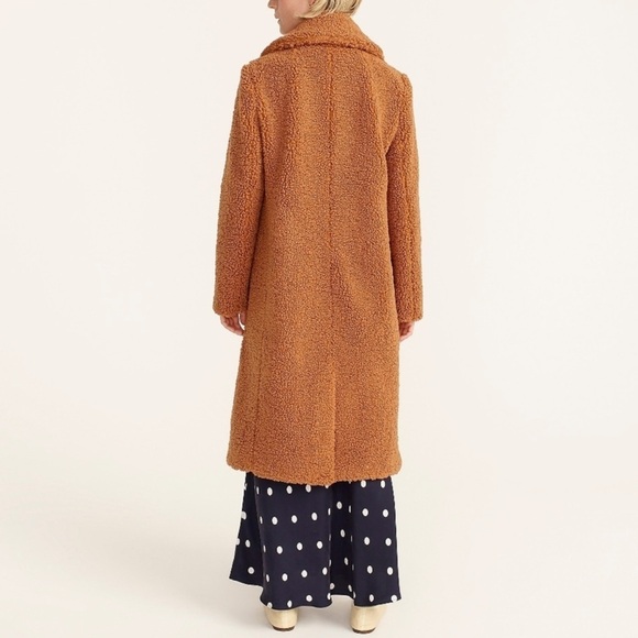 J. Crew Coat Double Breasted Teddy Sherpa Topcoat Jacket Sz SP - Picture 2 of 11